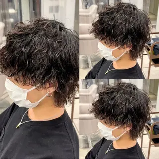 パーマ メンズ メンズカット/眉カッ ト/ブリーチ/シオリのヘアスタイル