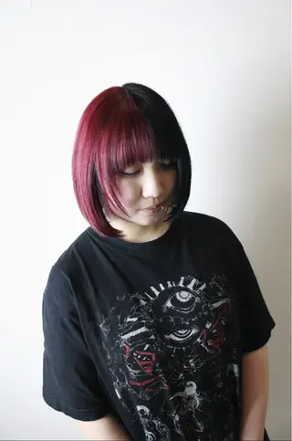 ミディアム カラー 土居 正季のヘアスタイル