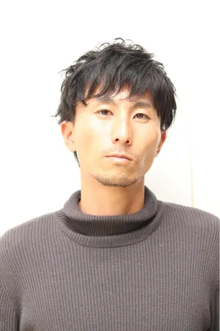 ミディアム パーマ メンズ HAIR&GROOMING YOSHIZAWA Inc.BANDAI所属・みよし まさとのヘアスタイル