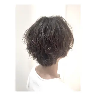 ショート カラー パーマ due hair 京都駅前店 MILBON オージュア認定サロン【デューヘアー】所属・ハイトーンブリーチ 土坂 由志【京都】のヘアスタイル
