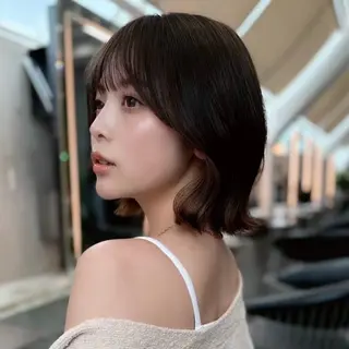 ショート ボブ/レイヤー/ 縮毛矯正/ 渡邊莉玖のヘアスタイル