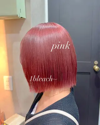 ショート カラー 🫧髪質改善/Wカラ ー 暖色 🌸桜🌸のヘアスタイル