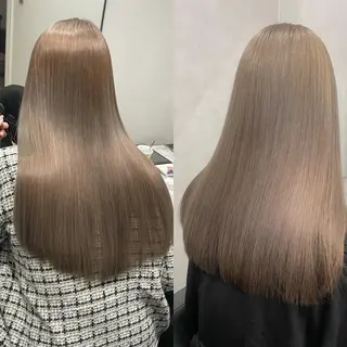 ミディアム カラー ikuma/ ミルクティーのヘアスタイル