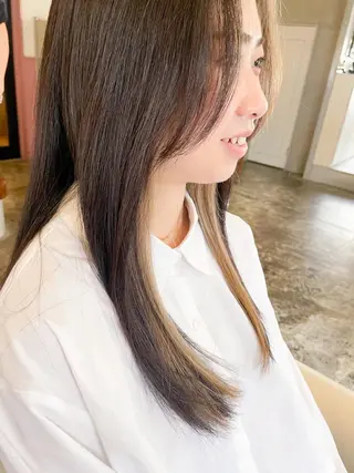 ロング カラー パーマ ヘアアレンジ メンズ 表参道Lise おおいしおりのヘアスタイル