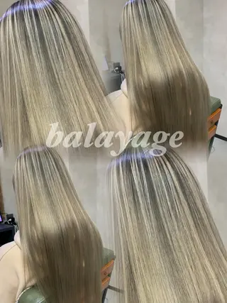 ロング カラー ヘアアレンジ グランルッソ所属・岡山× バレイヤージュカラーのヘアスタイル