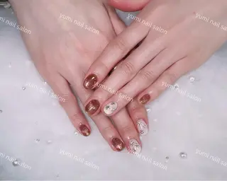 ネイル shineジェル& チップ長さだしのネイルデザイン