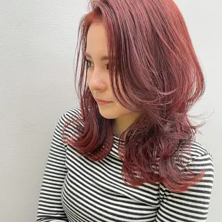 ミディアム カラー mihoko/ ニュアンスパーマのヘアスタイル