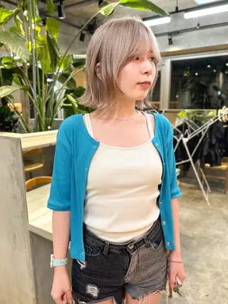 カラー Cinq所属・ハイライト🌟/ ボブ/豊田のヘアスタイル