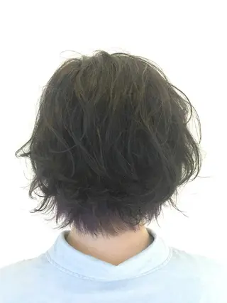 ショート カラー パーマ 髪質改善/ハイライト 小林秀樹のヘアスタイル