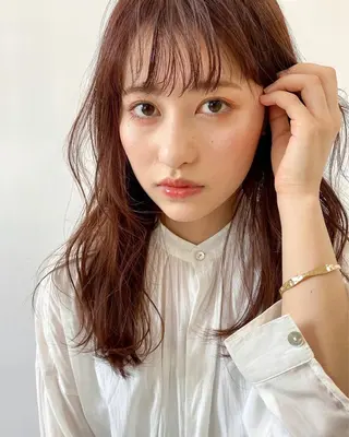 セミロング カラー 🖤顔まわり 盛れヘア⟡アズサ🖤のヘアスタイル