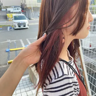 セミロング カラー 由比藤理子 ブリーチカラー🌈のヘアスタイル