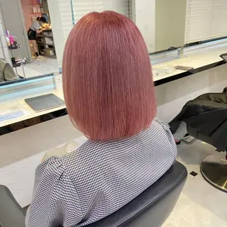 ショート カラー ヘアアレンジ 韓国レイヤー＆ピンク 艶髪🩶maikoのヘアスタイル