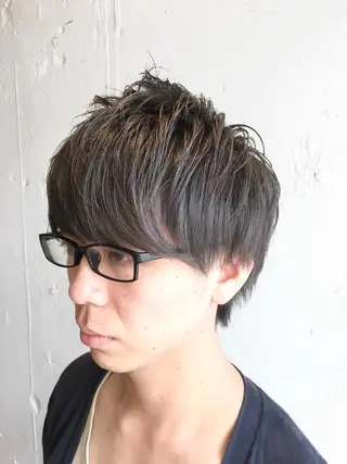 ショート カラー メンズ レイヤー/大人メンズ パーマ🌀 平島拓也のヘアスタイル