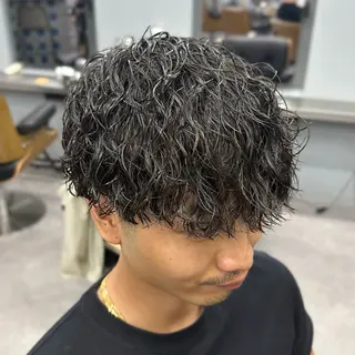 ショート パーマ メンズ I-CON  #blue MEN'S所属・池袋/カラー/パーマ NATSUのヘアスタイル