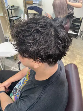 パーマ メンズ パーマ特化/フェザー パーマシャドウ/真生のヘアスタイル