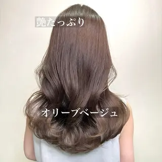 セミロング カラー 韓国風/小顔レイヤー /艶カラーのヘアスタイル