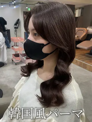 セミロング パーマ 韓国風パーマ/ヘア セット/店長みづきのヘアスタイル