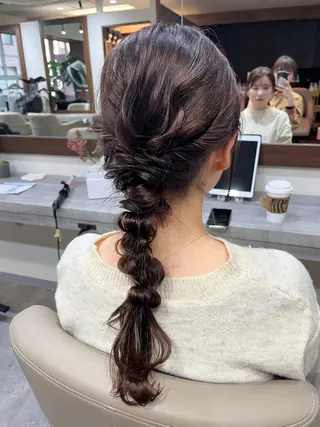 ロング ヘアアレンジ 韓国風パーマ/ヘア セット/店長みづきのヘアスタイル