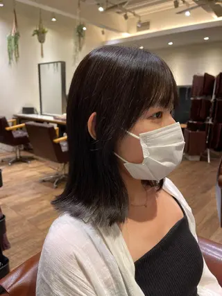 ミディアム カラー 蜂須賀🐝縮毛矯正 ストレートパーマのヘアスタイル