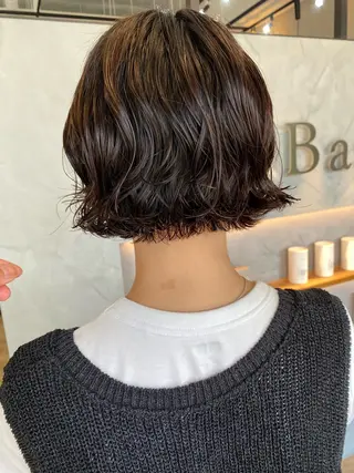 ショート パーマ 福田 ボブ.ウルフのヘアスタイル
