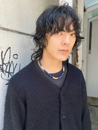 ミディアム パーマ メンズ レイヤーカット/ パーマ/鎌田実奈歩のヘアスタイル