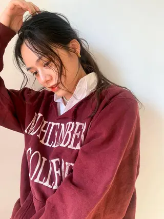 ミディアム パーマ カラー CEINE PATHのヘアスタイル