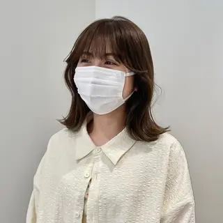 ミディアム カラー ベージュ🤎透明感 カラー🤎anriのヘアスタイル
