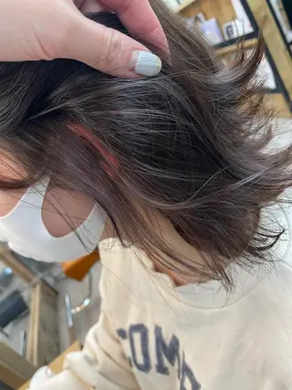 ミディアム カラー 前髪顔周り✂️店長 ❤️アマミヤ❤️のヘアスタイル