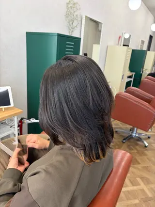 ミディアム 髪質改善×韓国風/小 顔レイヤー/早瀬櫻子のマツエク・マツパデザイン