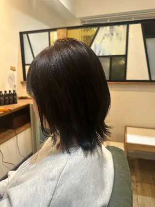 ミディアム レイヤー/蟹江/ くすみカラー/川口のヘアスタイル