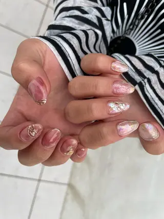 ロング カラー ヘアアレンジ キッズ ネイル マツエク・マツパ 福田 加奈のネイルデザイン