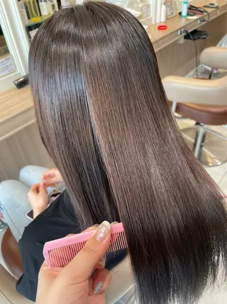 セミロング カラー パーマ 韓国ヘアメイク🎀/ 縮毛矯正✨山本媛香のヘアスタイル