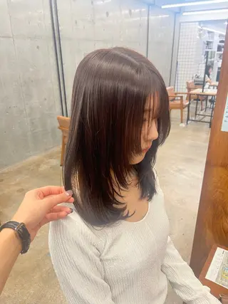 セミロング 暖色/ブリーチカラー 希空🪽🤎のヘアスタイル