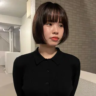 ミディアム saki‪🌱‬♡ /ボブ/透明感カラーのヘアスタイル