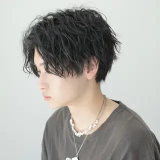 ショート パーマ メンズ Mens salon ANDYのヘアスタイル