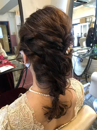 セミロング カラー パーマ ヘアアレンジ 表参道Lise おおいしおりのヘアスタイル