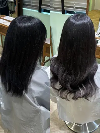 ロング 縮毛矯正/艶髪カラー ヘアアレンジ/ひふみのヘアスタイル