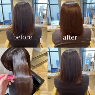 セミロング カラー 艶カラー/韓国顔周り 🎀mamiのヘアスタイル