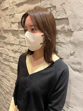 ミディアム 北野 未優香のヘアスタイル