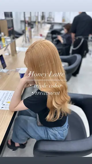 ロング カラー NAMI🤎ブラウン &ミルクティー🤍のヘアスタイル