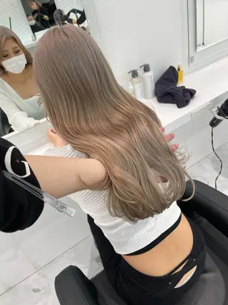 セミロング カラー ヘアアレンジ 髪質改善/ハイトーン /新宿/Takutoのヘアスタイル