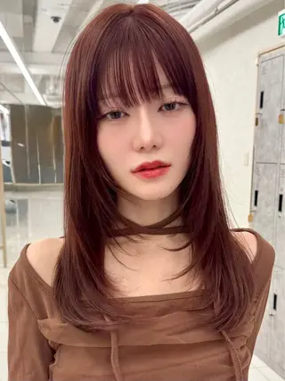 ミディアム カラー レイヤー×韓国 🇰🇷鈴木啓太のヘアスタイル