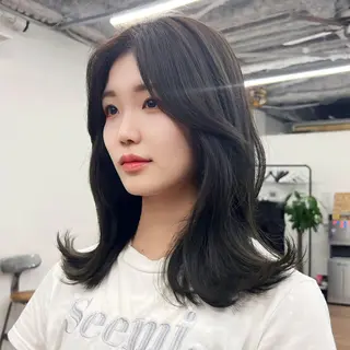 ミディアム カラー パーマ ヘアアレンジ メンズ キッズ ネイル マツエク・マツパ アイブロウ 韓国×髪質改善💊 似合わせ/武田涼のヘアスタイル