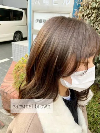 ミディアム カラー 髪質改善/縮毛矯正 艶カラー/珠聡のヘアスタイル