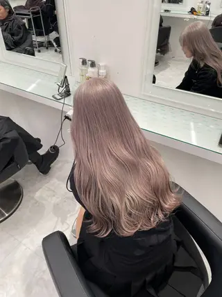 ロング カラー ヘアアレンジ ハイトーン艶カラー 🤍ゆうひのヘアスタイル