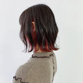 ミディアム カラー ハッシュカット/四条 烏丸/寺本弘樹のヘアスタイル