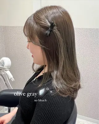 セミロング カラー 赤み消し/透明感 🪽◝✩ 武者春花のヘアスタイル