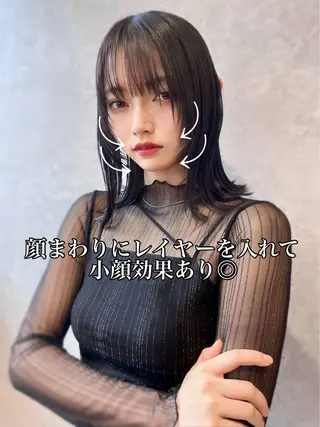 セミロング 映える顔まわり/前髪 特化 💗 ユキマのヘアスタイル