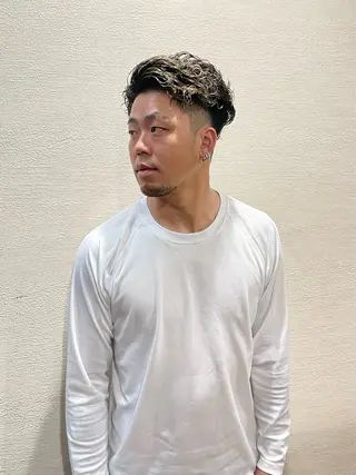 ショート カラー パーマ メンズ grAt所属・森 真伊希のヘアスタイル