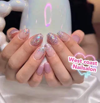 ネイル リボン、ガーリー パーツ放題専門店のネイルデザイン